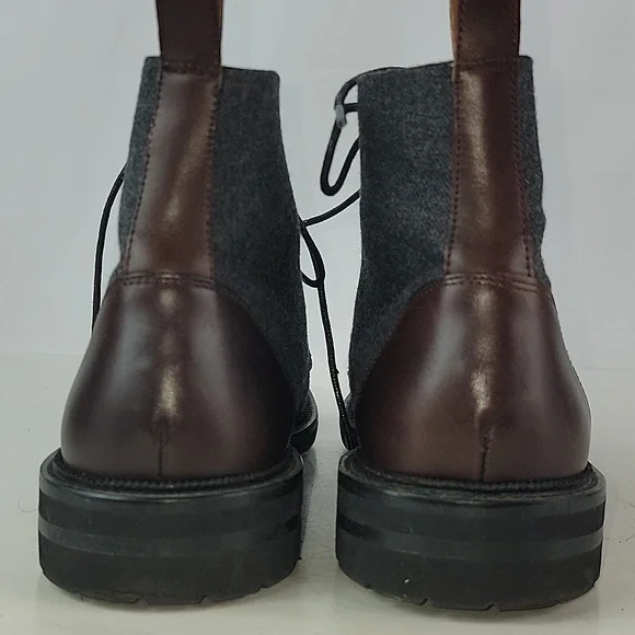 TAFT The Jack Cap Toe Boot In Grey/Oxblood Wool/Leather Men's - Picture 5 of 16